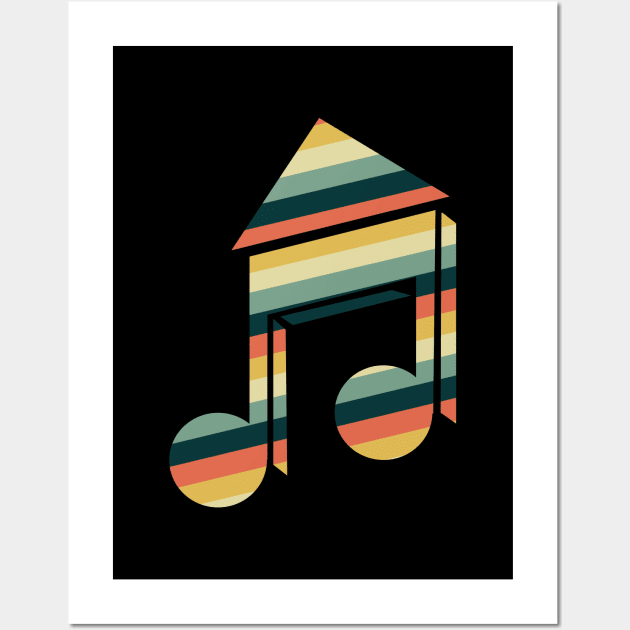 'Retro House Music' Awesome Music Vintage Gift Wall Art by ourwackyhome